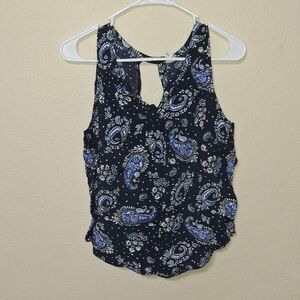 Old Navy Paisley Tank Top - Black and Blue